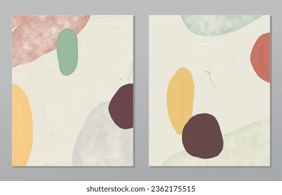 A set of two abstract background of minimalism. Hand-painted illustrations, with a geometric art pattern for art wall, wallpaper, murals, carpet, hang a picture
