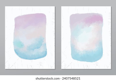 A set of two abstract background of minimalism. Hand-painted illustrations, with a geometric art pattern for art wall, wallpaper, murals, carpet, hang a picture
