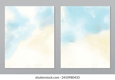 A set of two abstract background of minimalism. Hand-painted illustrations, with a geometric art pattern for art wall, wallpaper, murals, carpet, hang a picture