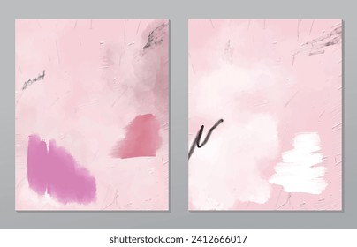 A set of two abstract background of minimalism. Hand-painted illustrations, with a geometric art pattern for art wall, wallpaper, murals, carpet, hang a picture