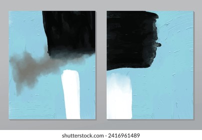 Un conjunto de dos antecedentes abstractos de minimalismo. Ilustraciones pintadas a mano, con un patrón de arte geométrico para paredes de arte, papel pintado, murales, alfombras, cuelgan una imagen