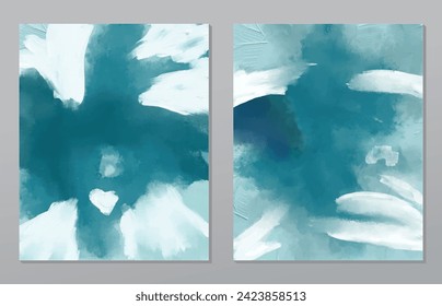 A set of two abstract background of minimalism. Hand-painted illustrations, with a geometric art pattern for art wall, wallpaper, murals, carpet, hang a picture
