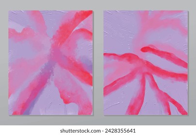A set of two abstract background of minimalism. Hand-painted illustrations, with a geometric art pattern for art wall, wallpaper, murals, carpet, hang a picture
