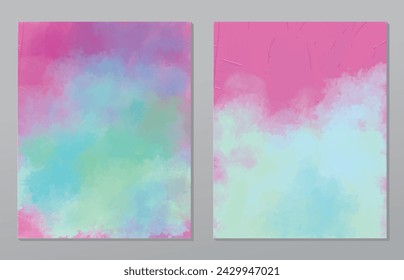 A set of two abstract background of minimalism. Hand-painted illustrations, with a geometric art pattern for art wall, wallpaper, murals, carpet, hang a picture
