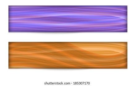 set of two abstract banners with colored lines