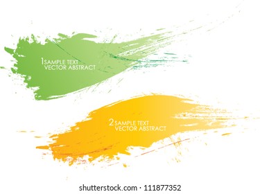 set of two abstract banners vector background brush strokes illustration