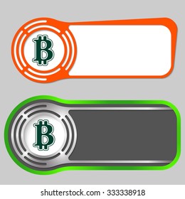 Set of two abstract buttons for your text and bit coin symbol
