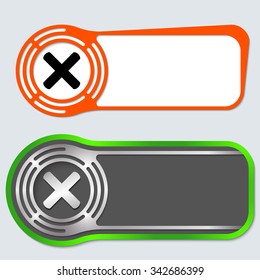 Set of two abstract buttons for your text and multiplication symbol