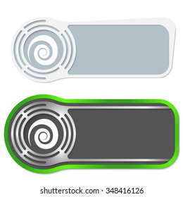 Set of two abstract buttons for your text and spiral