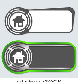Set of two abstract buttons for your text and home symbol
