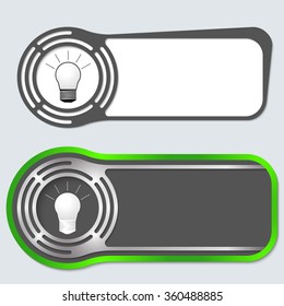 Set of two abstract buttons for your text and bulb