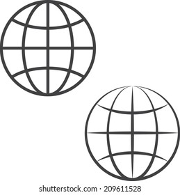 Set of two abstract earth globe icon. eps10