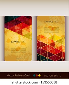 Set of two abstract geometric business card