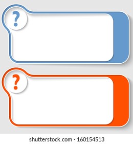 set of two abstract text boxes with question mark