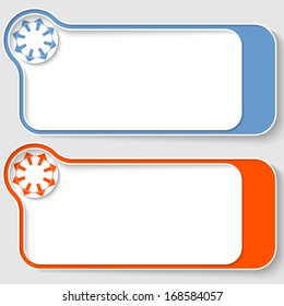 set of two abstract text boxes with arrows