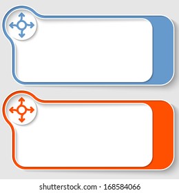 set of two abstract text boxes with arrows