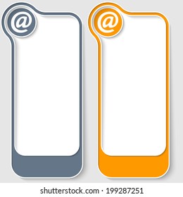 set of two abstract text boxes with email symbol