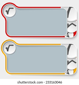 set of two abstract text boxes with radix symbol
