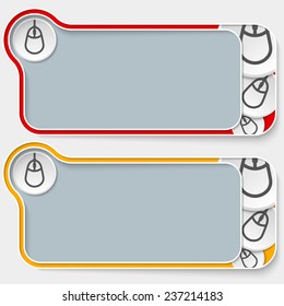 set of two abstract text boxes and mouse icon