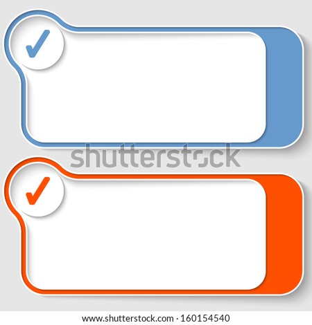 set of two abstract text boxes with check box