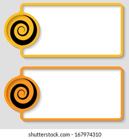 set of two abstract text frame with spirals