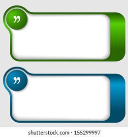 set of two abstract text frames with quotation mark