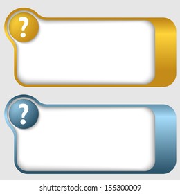 set of two abstract text frames with question mark