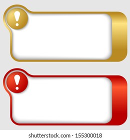 set of two abstract text frames with exclamation mark