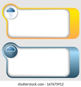 set of two abstract text frames with cloud icon
