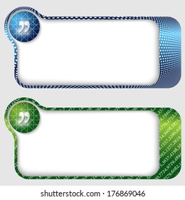 set of two abstract text frames with quotation mark