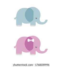 Set of two baby elephant vectors