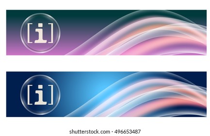 Set of two banners with colored rainbow and info symbol