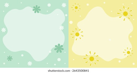 Set of two banners, flyers, backgrounds, spring background, background for instagram post, social networks, text field