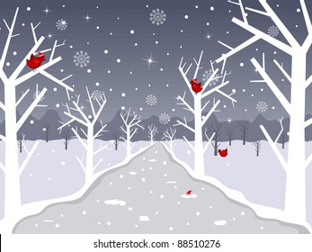 Set of two banners for new year & christmas with winter background