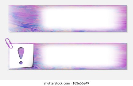 set of two banners with the texture and exclamation mark