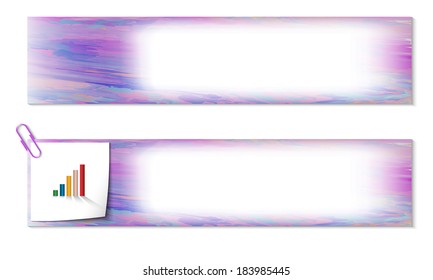 set of two banners with the texture and graph