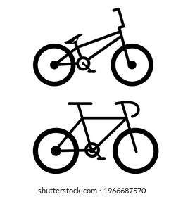 a set of two bicycles icons