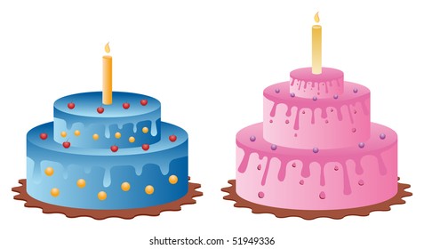 set of two birthday cakes from celebration