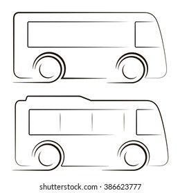 set of two black coaches contours image