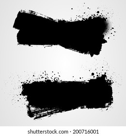 Set of two black grunge banners for your design