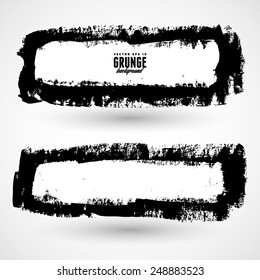 Set of two black grunge banners for your design