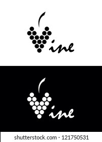 set of two black and white elegance vine logo