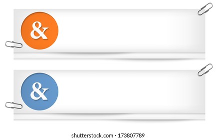 set of two blank banners with ampersand