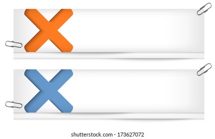 set of two blank banners with ban mark