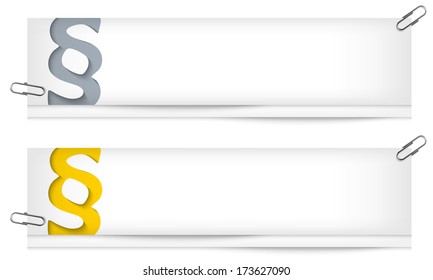 set of two blank banners with paragraph