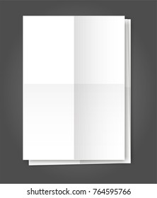 Set of two blank folded Paper Page blank A4 mockup.