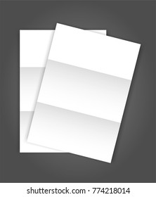 Set of two blank folded Paper Page blank A4 mockup.