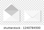 Set of two blank realistic envelopes for documents. An envelope template for your design on transparent background. Layers grouped for easy editing illustration. For your design.