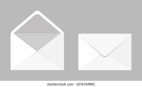 Set of two blank realistic envelopes for documents. An envelope template for your design.