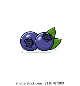conjunto de dos ilustraciones vectoriales de arándanos azules 